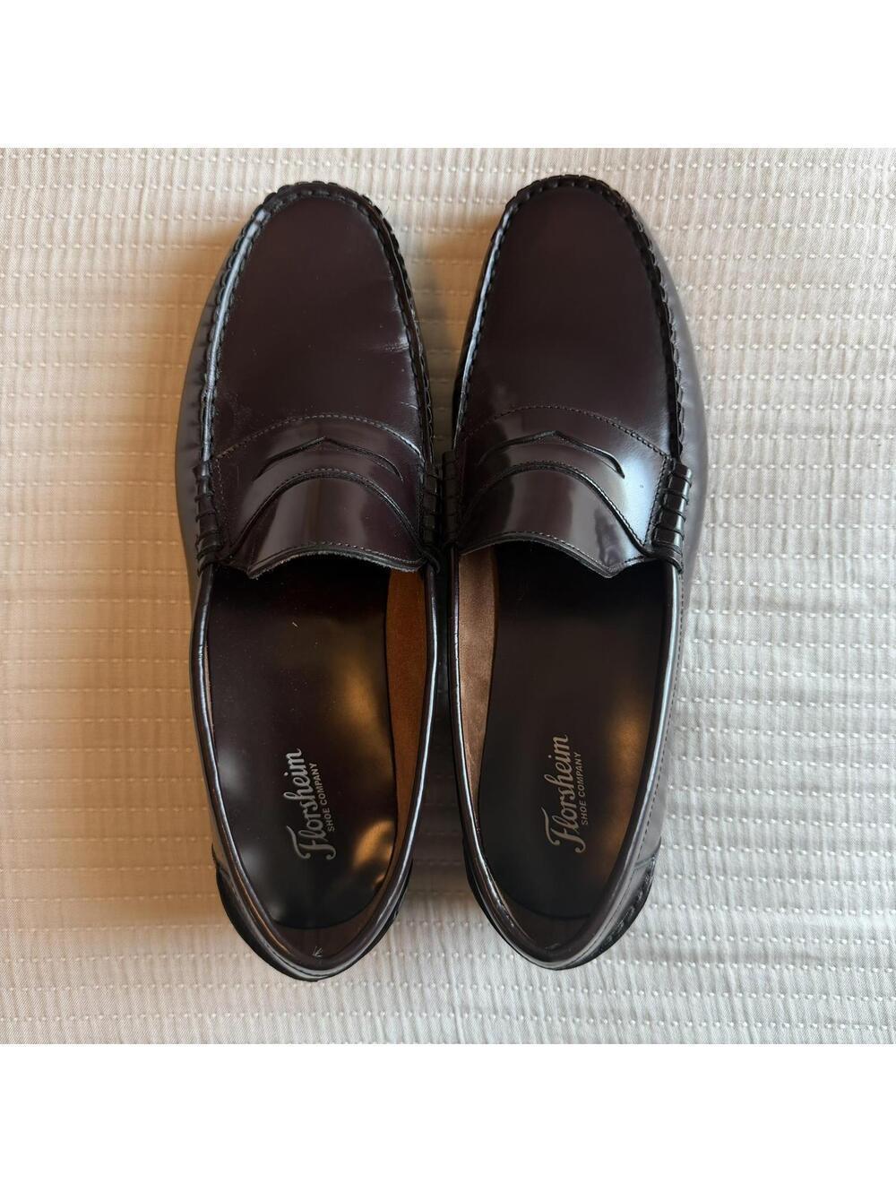 Florsheim Men's Berkley Moc Toe Penny Loafer Burgundy EUC Size 12 E Wide $145